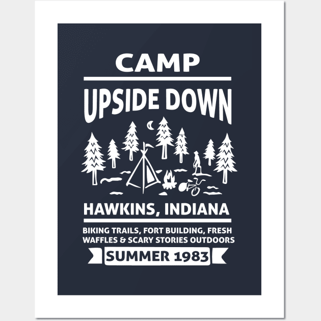 Stranger Things Camp Upside Down Indiana Wall Art by Rebus28